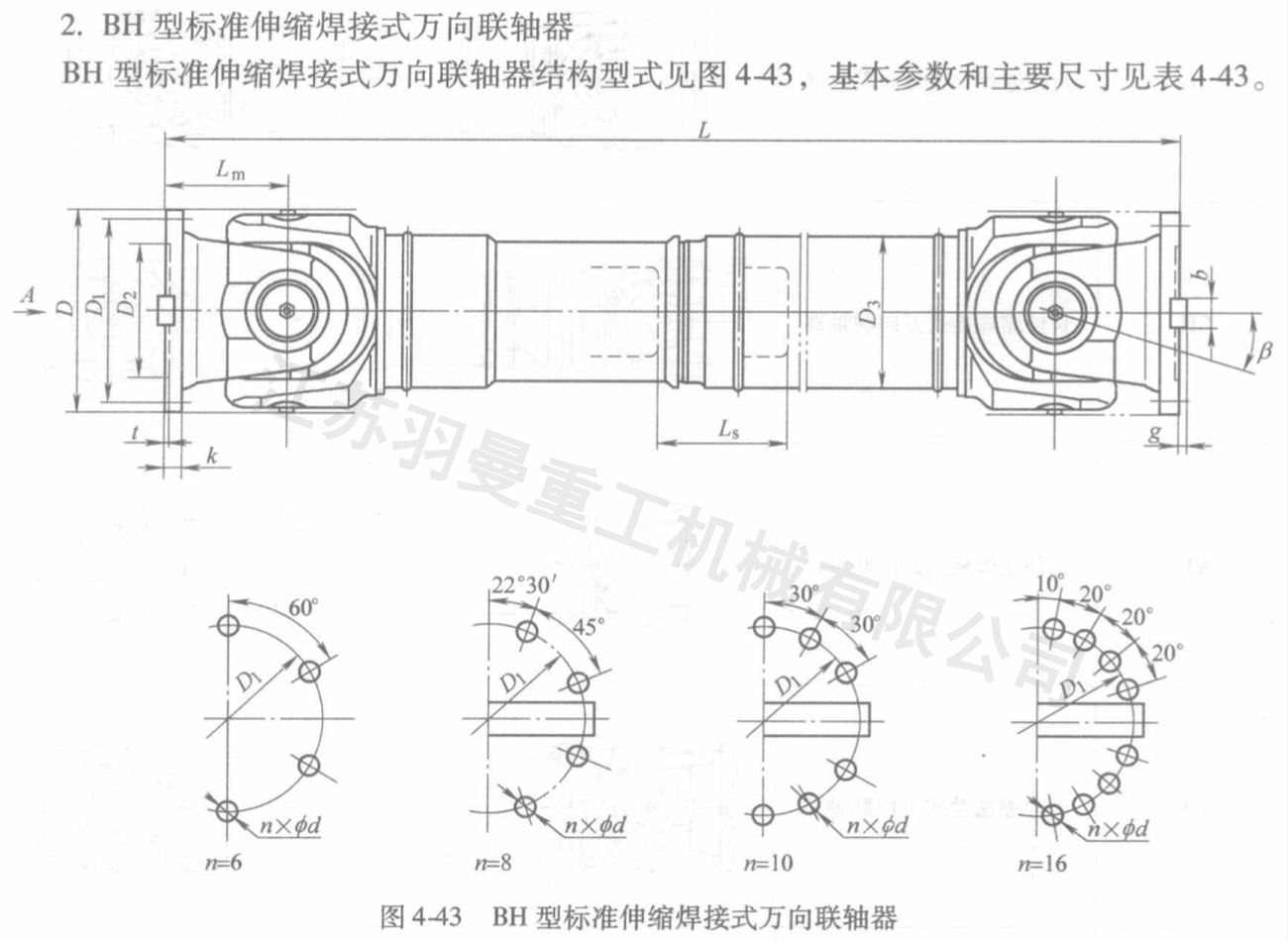 BH标准伸缩焊接式万向联轴器